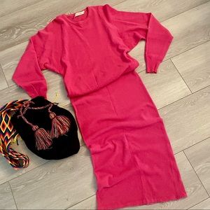 Thalie Vintage Wool hot pink skirt and sweater set